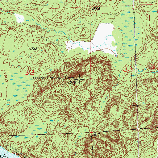 Topographic Map of Upson Lookout Tower, WI