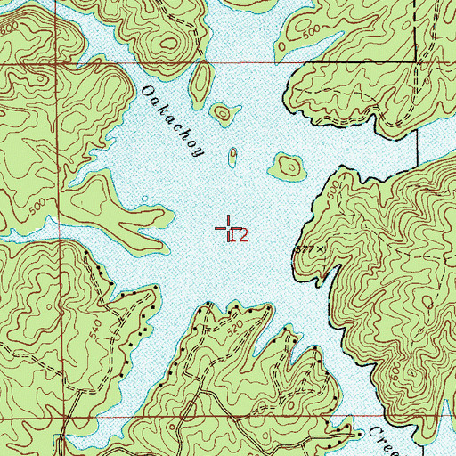 Topographic Map of Okchayi (historical), AL