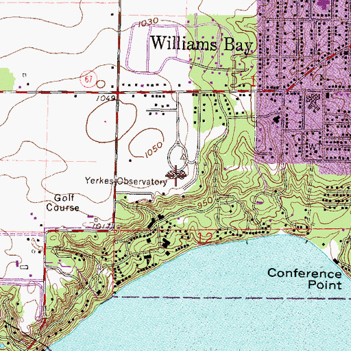 Topographic Map of Yerkes Observatory, WI
