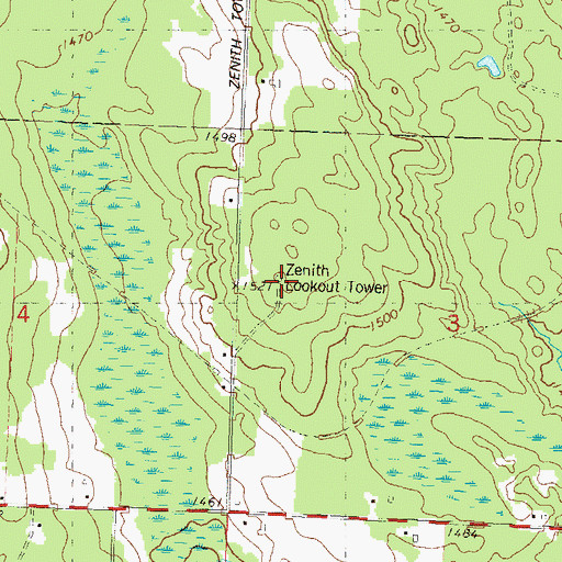 Topographic Map of Zenith Lookout Tower, WI