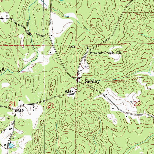 Topographic Map of Providence Baptist Church, AL