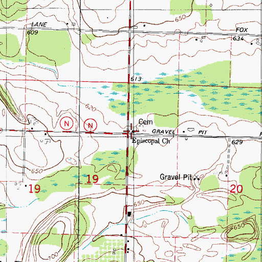 Topographic Map of Episcopal Church, WI