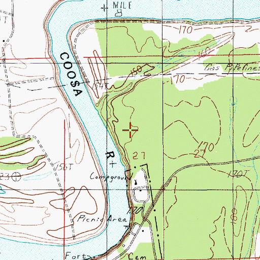 Topographic Map of Okchayudshi (historical), AL