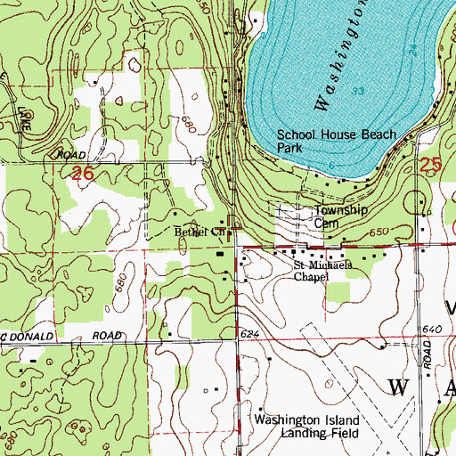 Topographic Map of Bethel Church, WI
