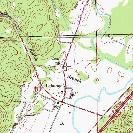 Topographic Map of Willstown (historical), AL