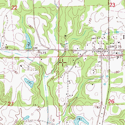 Topographic Map of Allie McElroy School (historical), AL