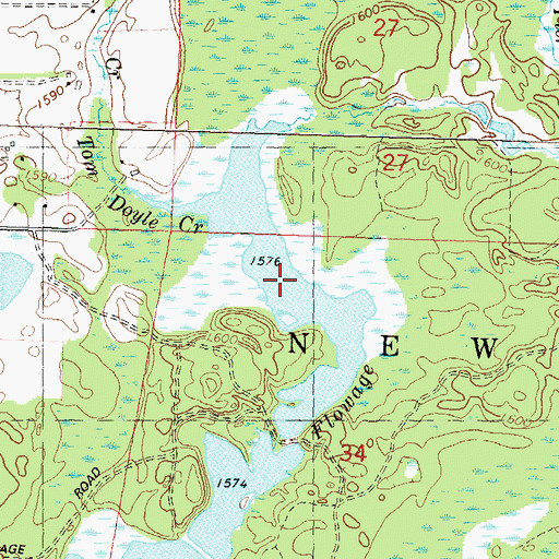 Topographic Map of Frederick Flowage, WI