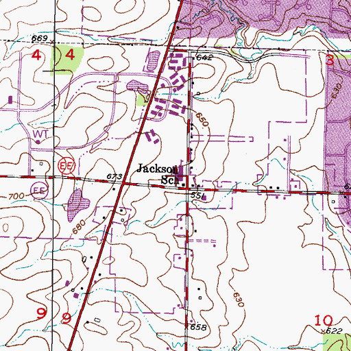 Topographic Map of Jackson Elementary School, WI