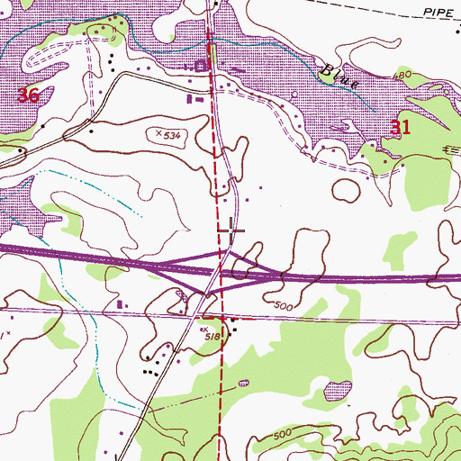 Topographic Map of Embry Crossroads, AL