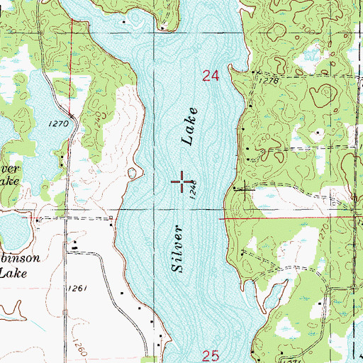Topographic Map of Silver Lake, WI