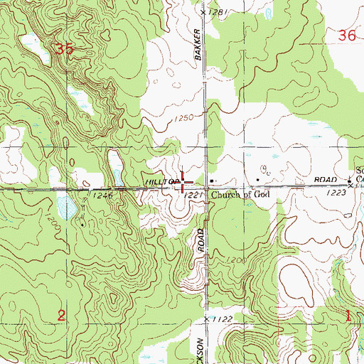 Topographic Map of South Dewey School, WI