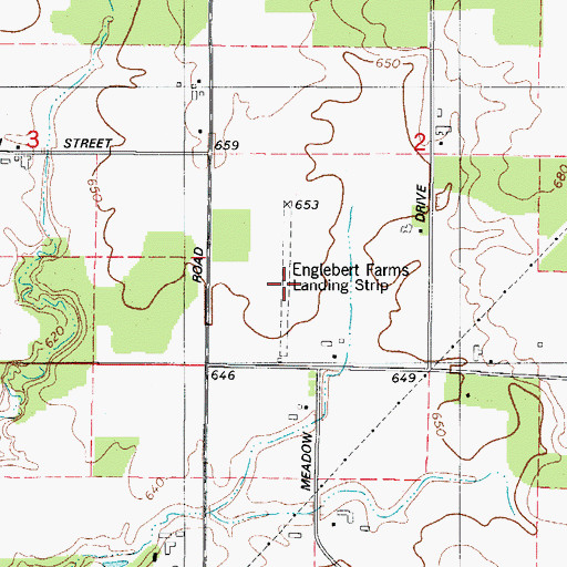Topographic Map of Englebert Farms Landing Strip (historical), WI