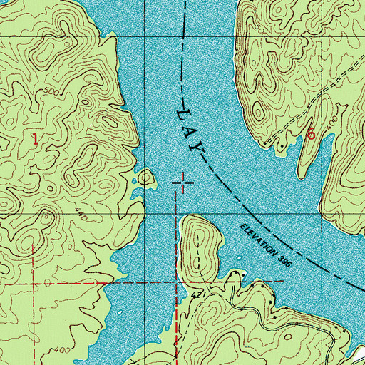 Topographic Map of Fort Williams Ferry (historical), AL