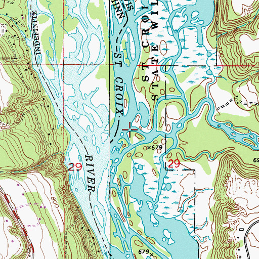 Topographic Map of Apple River, WI