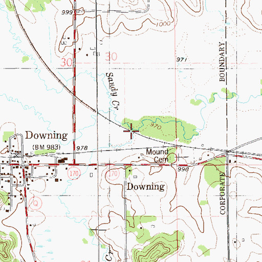Topographic Map of Beaver Creek, WI