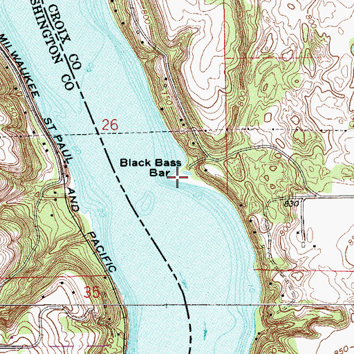 Topographic Map of Black Bass Bar, WI