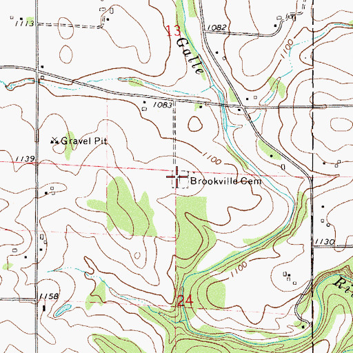Topographic Map of Brookville Cemetery, WI