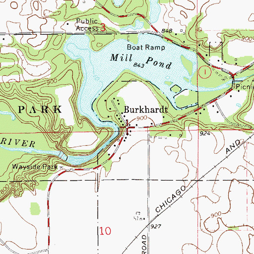 Topographic Map of Burkhardt, WI