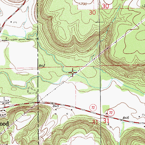 Topographic Map of Cady Creek, WI