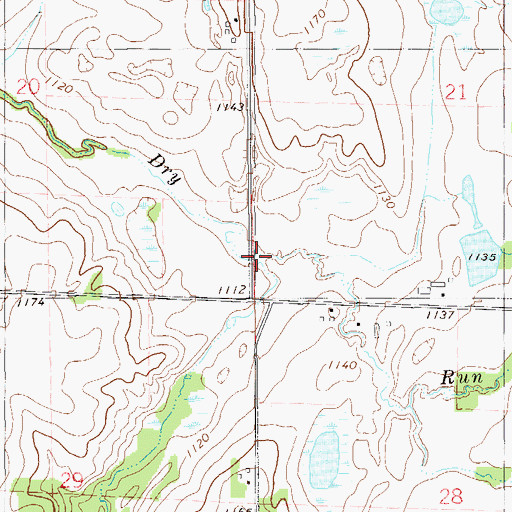 Topographic Map of Carr Creek, WI