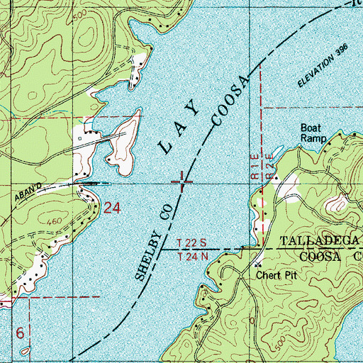 Topographic Map of McGees Ferry (historical), AL