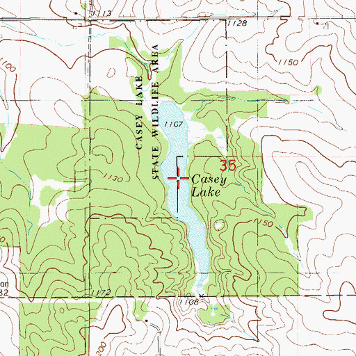 Topographic Map of Casey Lake, WI