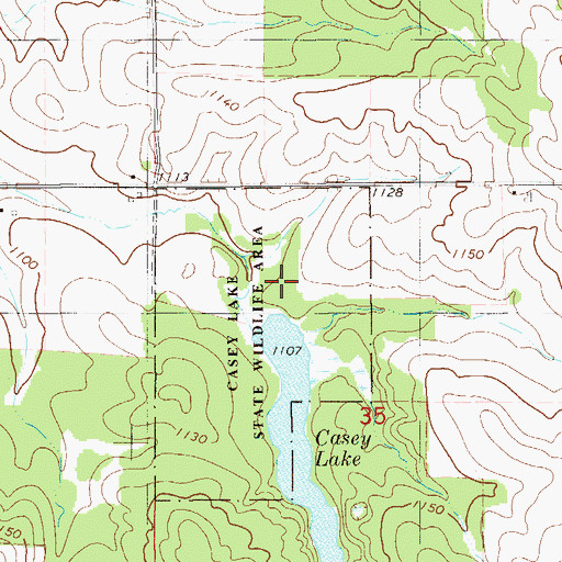 Topographic Map of Casey Lake State Wildlife Area, WI