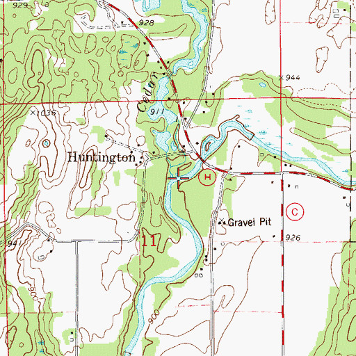 Topographic Map of Cedar Creek, WI