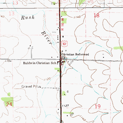Topographic Map of Christian Reformed Church, WI