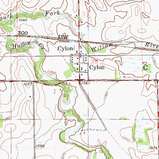 Topographic Map of Cylon, WI