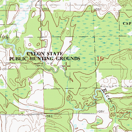 Topographic Map of Cylon State Public Hunting Grounds, WI