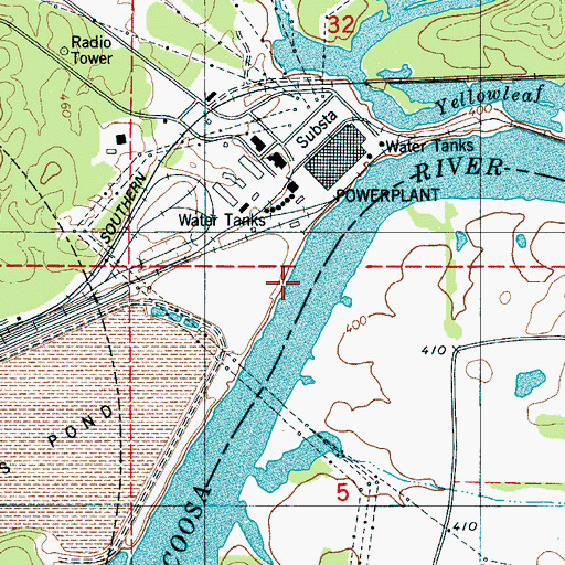 Topographic Map of McGowans Ferry (historical), AL