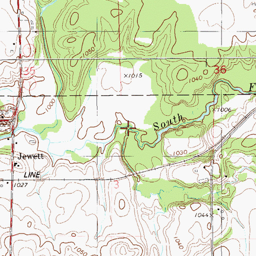 Topographic Map of Dry Run, WI