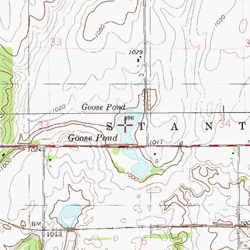 Topographic Map of Goose Pond, WI