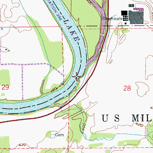 Topographic Map of Old Lawson Ferry (historical), AL