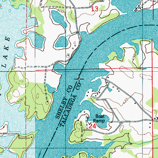 Topographic Map of Owens Ferry (historical), AL