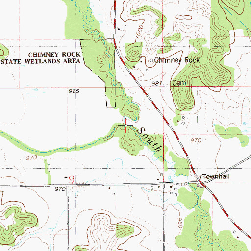 Topographic Map of Johns Creek, WI