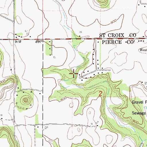 Topographic Map of Mann Valley, WI