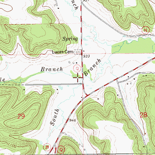 Topographic Map of Middle Branch Gilbert Creek, WI