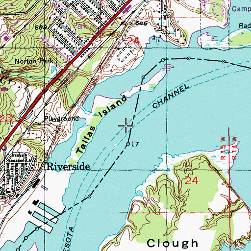 Topographic Map of Minnesota Channel, WI