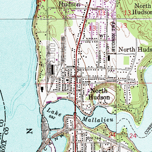 Topographic Map of North Hudson, WI