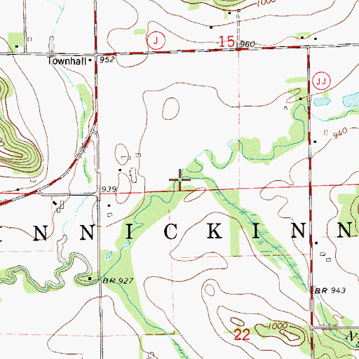 Topographic Map of Nye Creek, WI