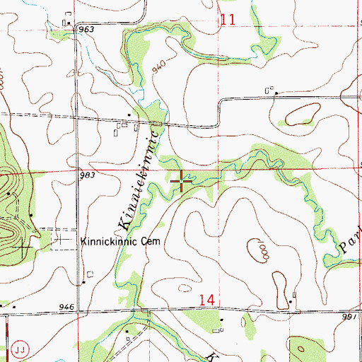 Topographic Map of Parker Creek, WI