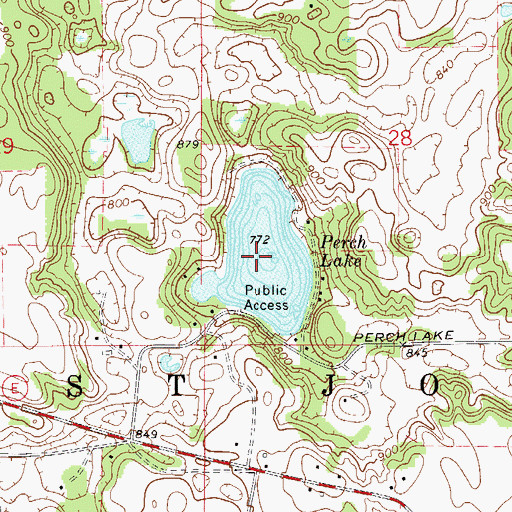 Topographic Map of Perch Lake, WI