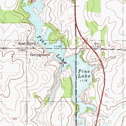 Topographic Map of Pine Lake, WI