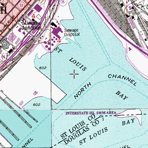 Topographic Map of Saint Louis Bay, WI