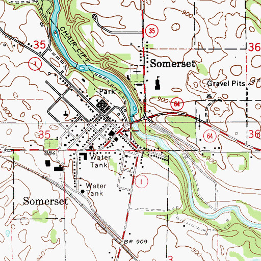 Topographic Map of Somerset, WI