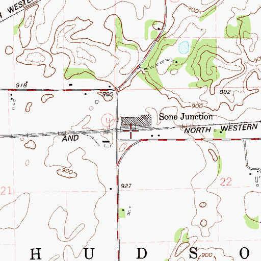Topographic Map of Sono Junction, WI
