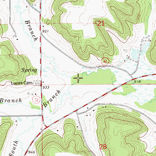 Topographic Map of South Branch Gilbert Creek, WI