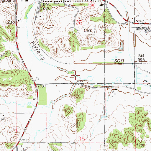 Topographic Map of South Tiffany Creek, WI